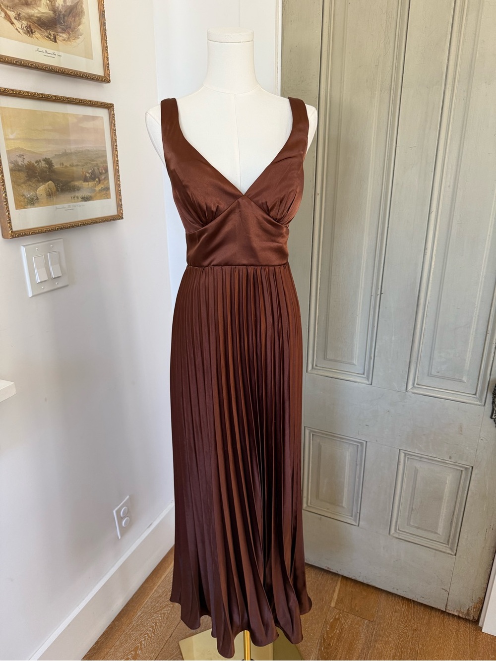 Brown Satin Marilyn Monroe Dress
